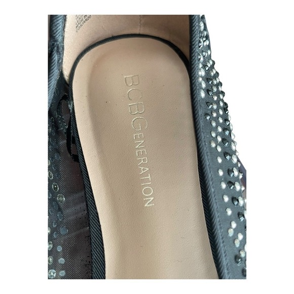 BCBGeneration Womens Black Mesh Rhinestone Pointed Toe Ballet Flats Size 7.5 - Picture 5 of 11